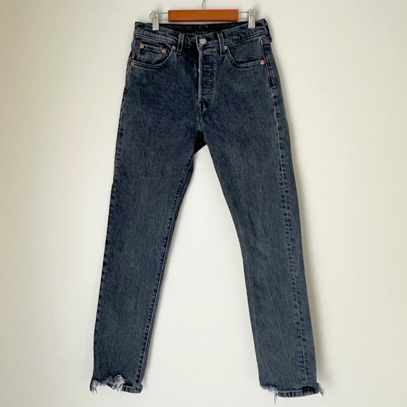 Levi’s 501 Skinny Faded Black Jeans Size 25 - Picture 2 of 10